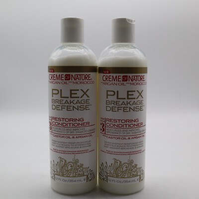 Creme of Nature Plex Breakage Defense Step 3 Restoring Conditioner 12oz 2pck NEW