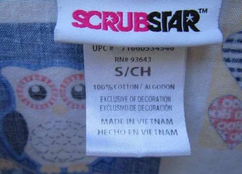 SCRUBSTAR Women's S Owls & Hearts Faux Wrap Medical Nursing Scrubs Top, Pockets - Picture 4 of 11