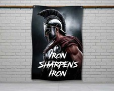 Spartan Gym Flag - Motivational Wall Art Home Gym Decor - Custom Workout Banner