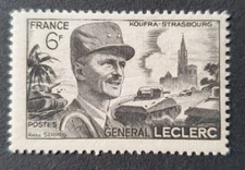 1948 REP FRANCAISE FRANCE FRANKREICH GENERAL LECLERC KOUFRA-STRASBOURG VF MNH