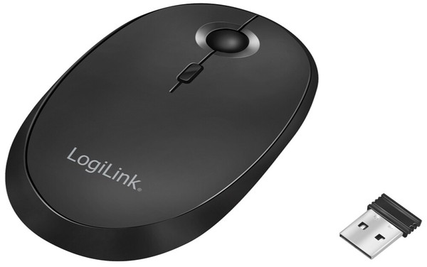 Logilink Optische Funk & Bt Maus, Kabellos, Schwarz-image