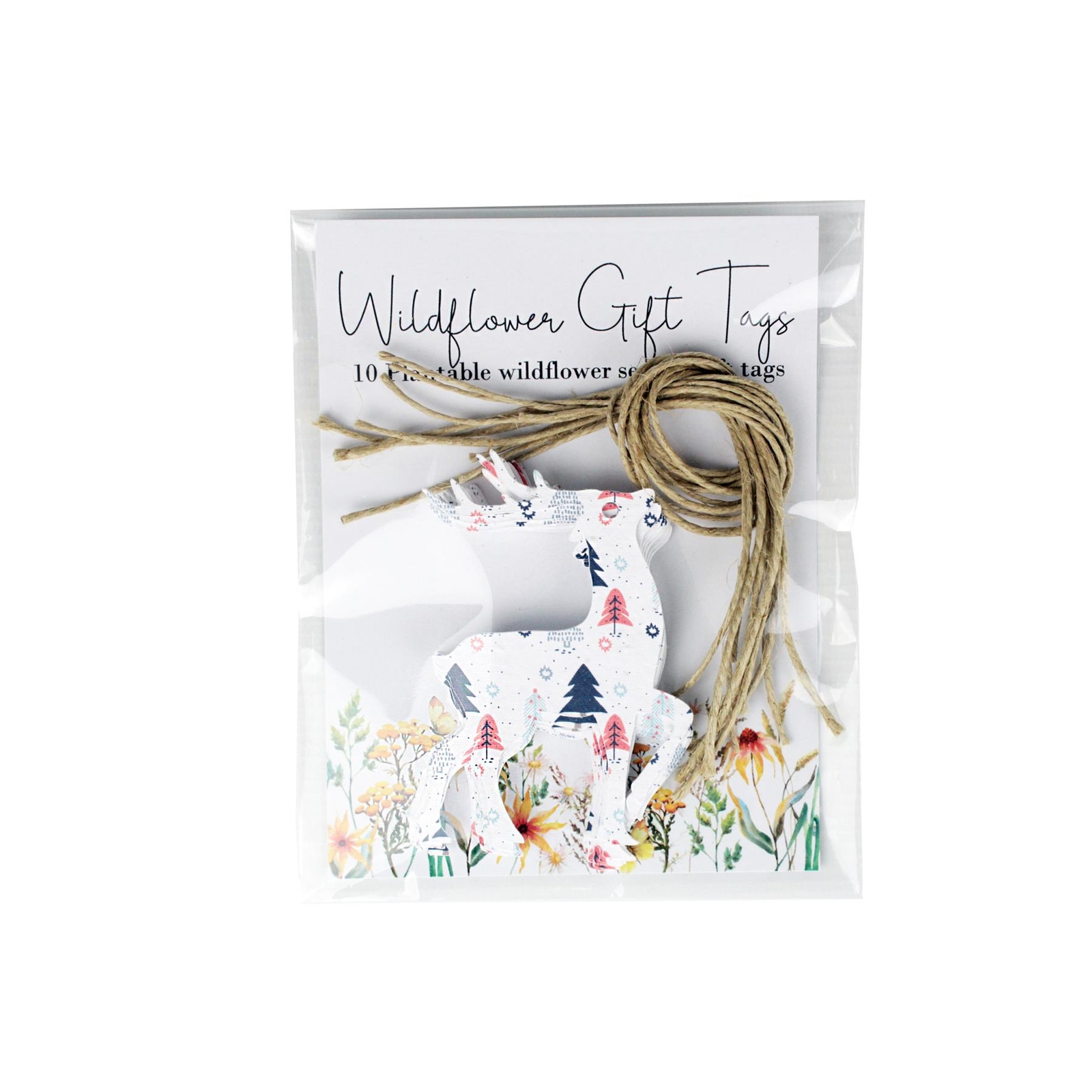 Wildflower Gift Tags - Christmas Reindeer Plantable Seeded Present Tags 10 Pack