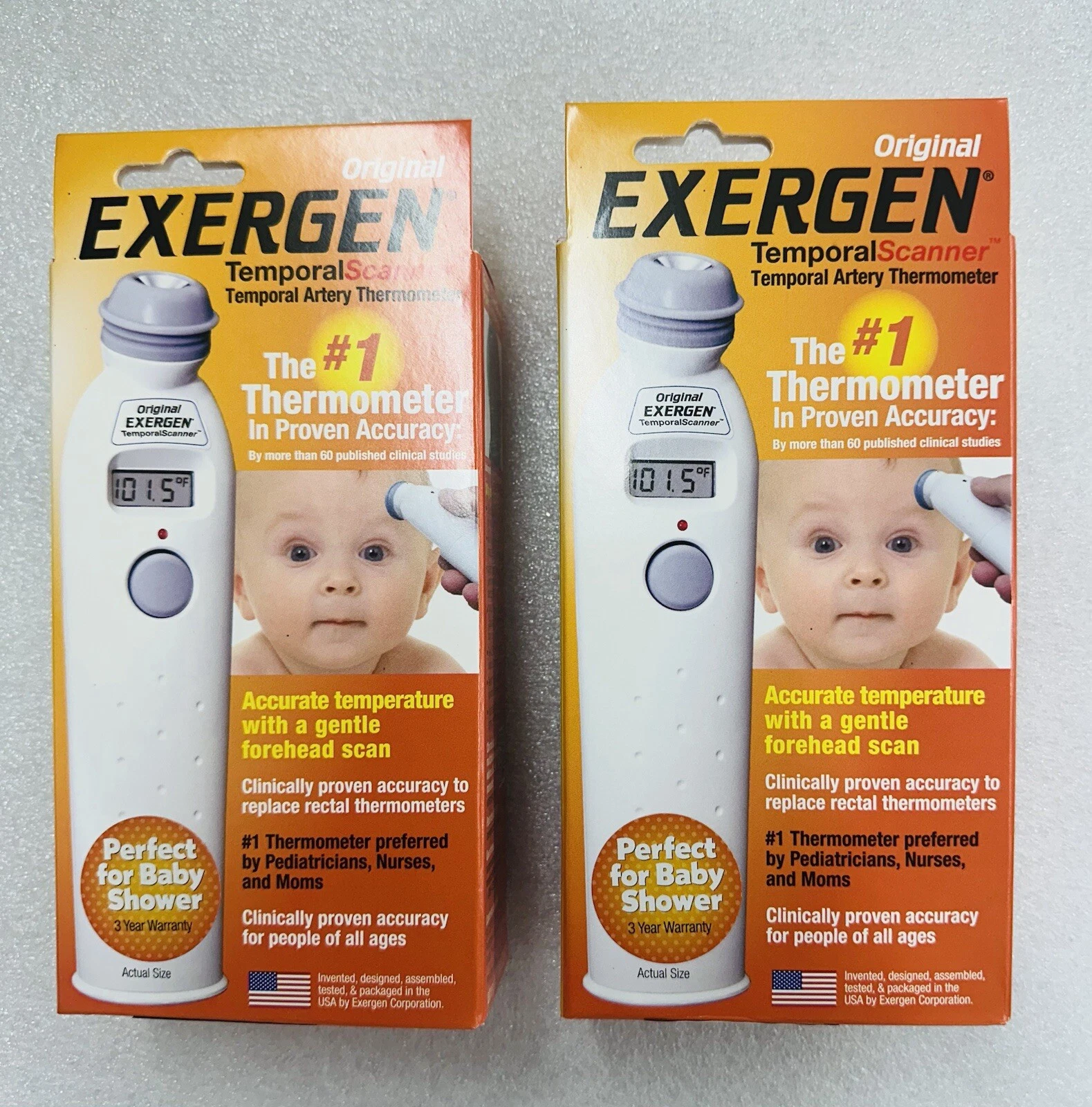 EXERGEN Original Scan Forehead Artery Temporal BABY THERMOMETER - Lot of 2 - NEW
Opens in a new wind