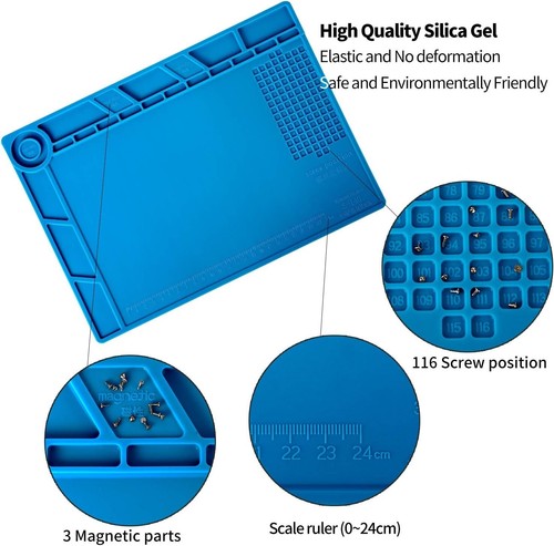 Watchmaker's Silicone Rubber Bench Mat Pad Anti-Slip Jewelry Watch Repair Tools - Picture 14 of 14