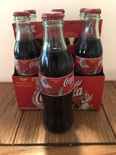 Coca-Cola 1999 Coke Classic Christmas Santa 6-Pack with Carton 8 oz Bottles Full