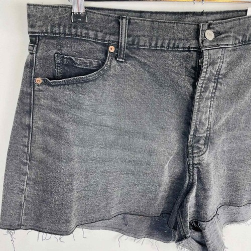 Nuevos Pantalones Cortos Vaqueros Old Navy Talla 20 Plus High Rise Sky-Hi A-Line Negro Dobladillo Crudo Nuevos con Etiquetas - Imagen 4 de 8