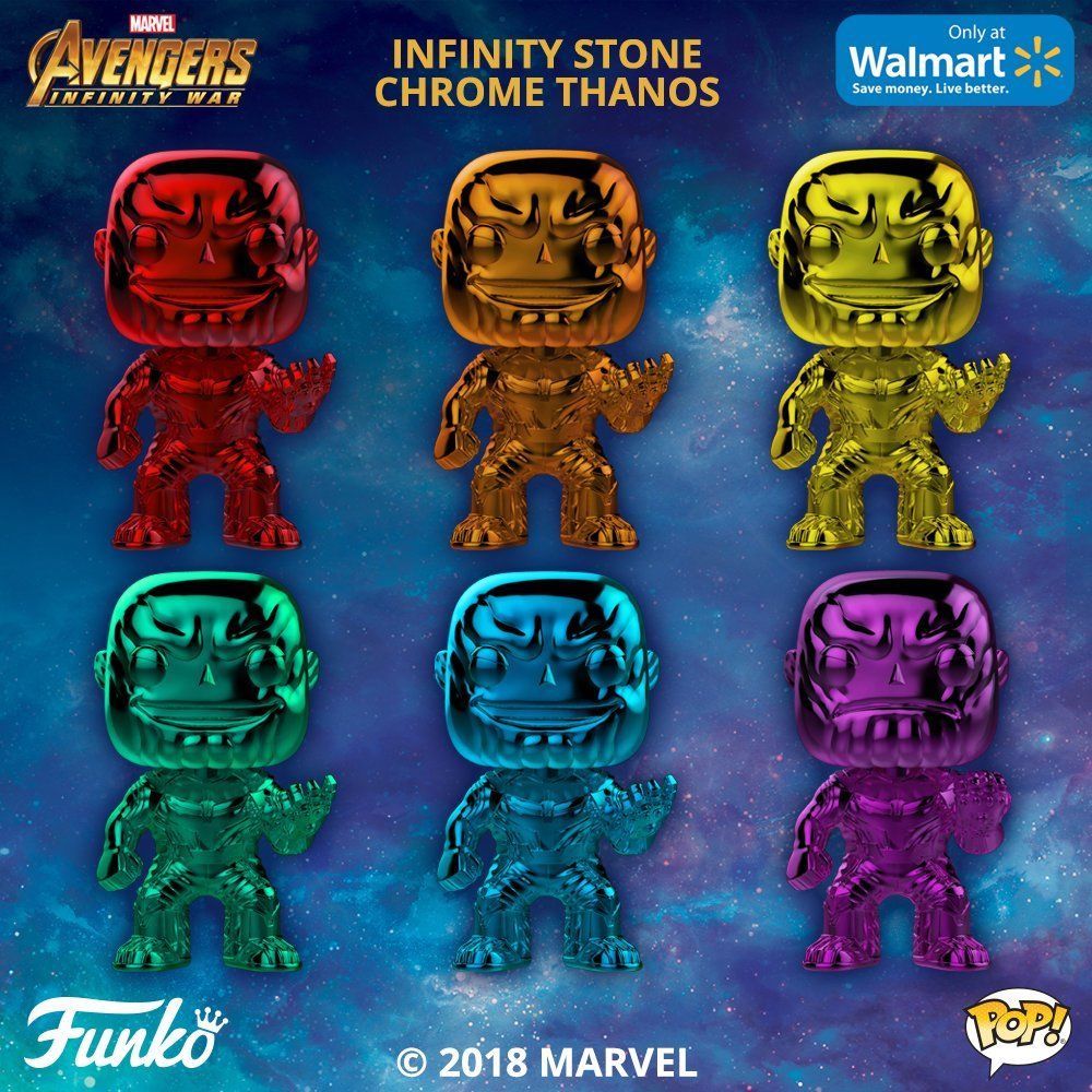 Funko Pop Marvel Avengers Infinity War Thanos Chrome Walmart