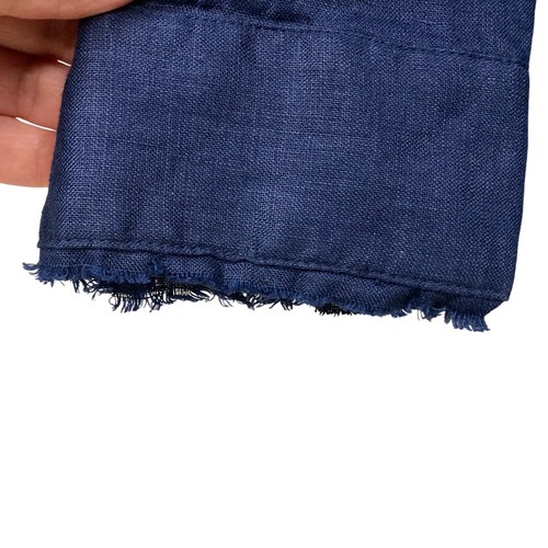 INC International Concepts Women's Linen Over-Top, Size 1X, Raw Hem Navy Blue - Picture 4 of 13