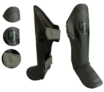 Deba  Schienbeinschoner Leder Kickboxen MMA Boxen Shin Guard Schienbeinschutz DE