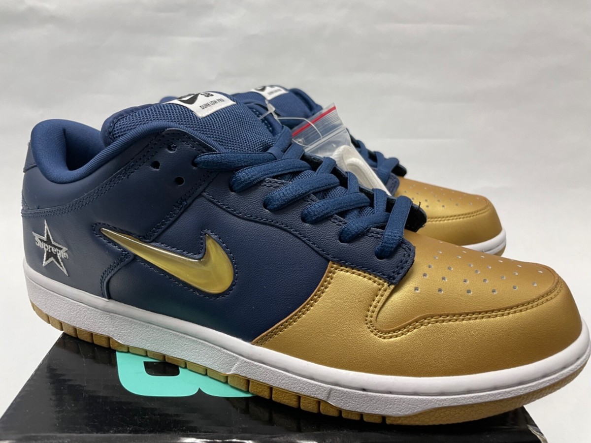 Nike SB Dunk Low OG QS CK3480 700 Gold Navy Blue Supreme NY - Main Image