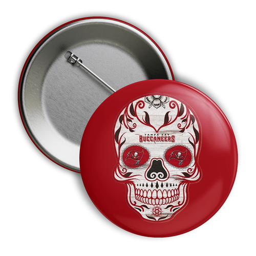 NFL Team Sugar Skull Pin/Button, CHOOSE YOUR TEAM - 2.25" Football Fan- Gift - Picture 31 of 33