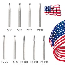 10PCS Dental Carbide Drill Bur Diamond FG1.6mm for High Speed Handpiece Tungsten