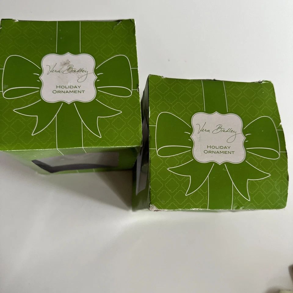 Vera Bradley Lote De 2 Adornos De Navidad Paisley NUEVO 2012 Foto 3 de 4