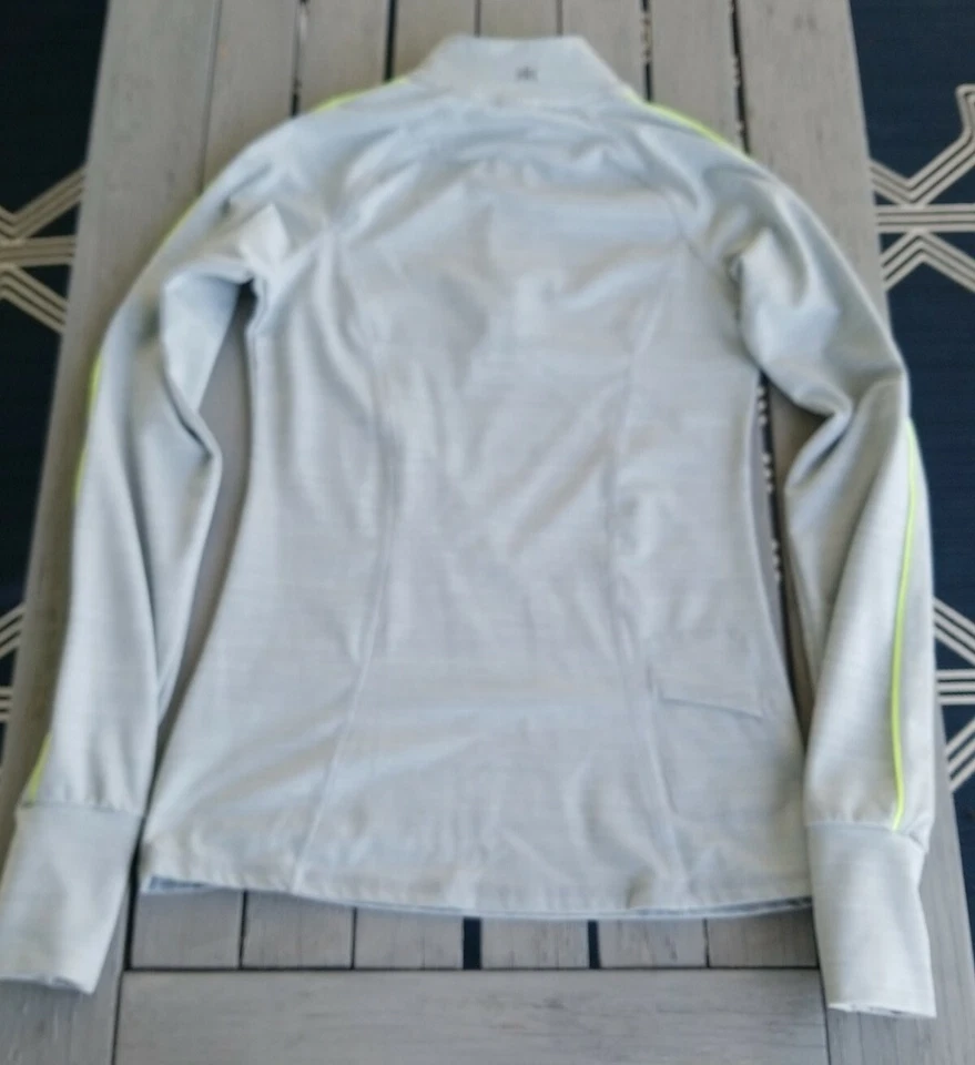 Pullover elástico atlético KYODAN gris y verde claro 1/4 cremallera correr yoga XS USADO EN EXCELENTE ESTADO Foto 2 de 4