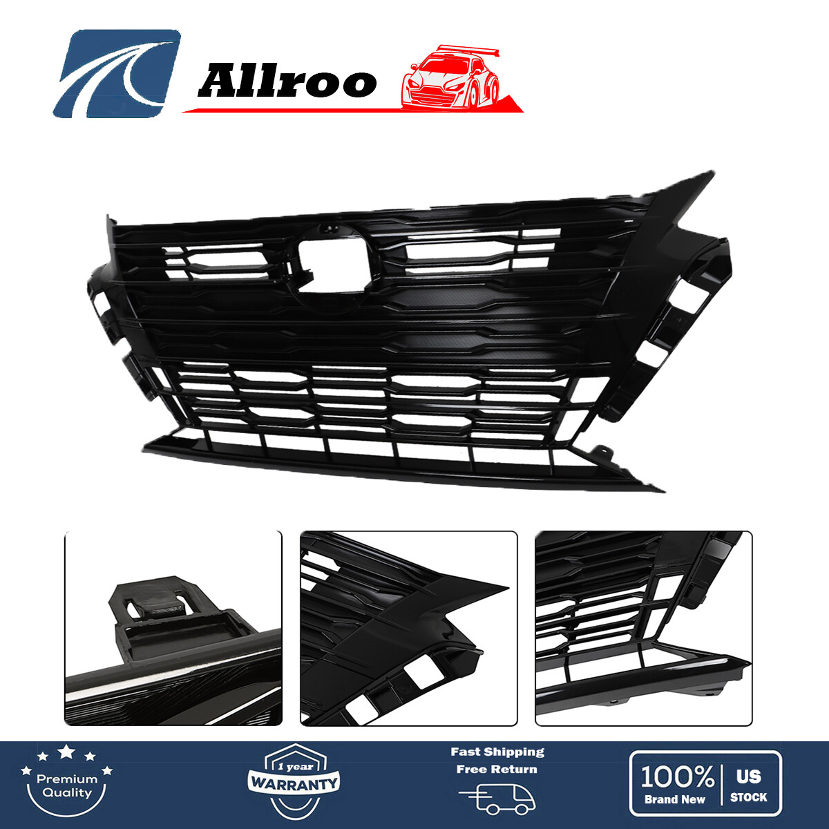 Fit For Nissan Altima 62310-9HF8E New Gloss Black Front Grille