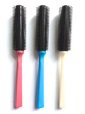 QUIFF ROLLER HAIR BRUSH, SLIM HANDLE - 3 colours Blue, Cream, Pink