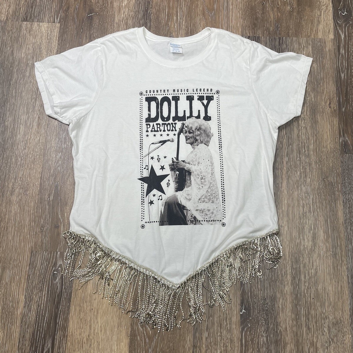 レア★Dolly Parton バンドTシャツ 海外限定 ヴィンテージ加工 Vintage Dolly Parton Shirt Womens XL Rhinestone Tassel T