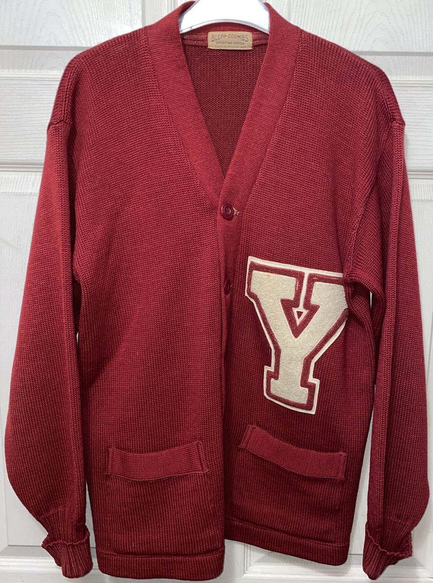 Vtg Blepp-Coombs Sporting Goods Letter “Y” Sweater Red Vtg Blepp-Coombs Sporting Goods Letter “Y” Sweater Red