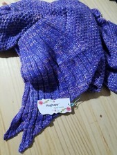 Hughapy Knitted Mermaid Tail Blanket - Adult / Teen Size - Purple Mixed