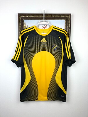 Vintage Adidas AIK Football Shirt Soccer Mens Jersey Trikot Yellow