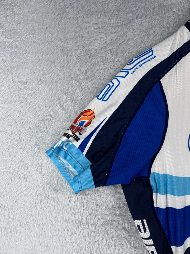 Camiseta deportiva de ciclismo Sugoi para mujer grande blanca azul cremallera completa Café Rio 100 % poliéster Foto 3 de 4