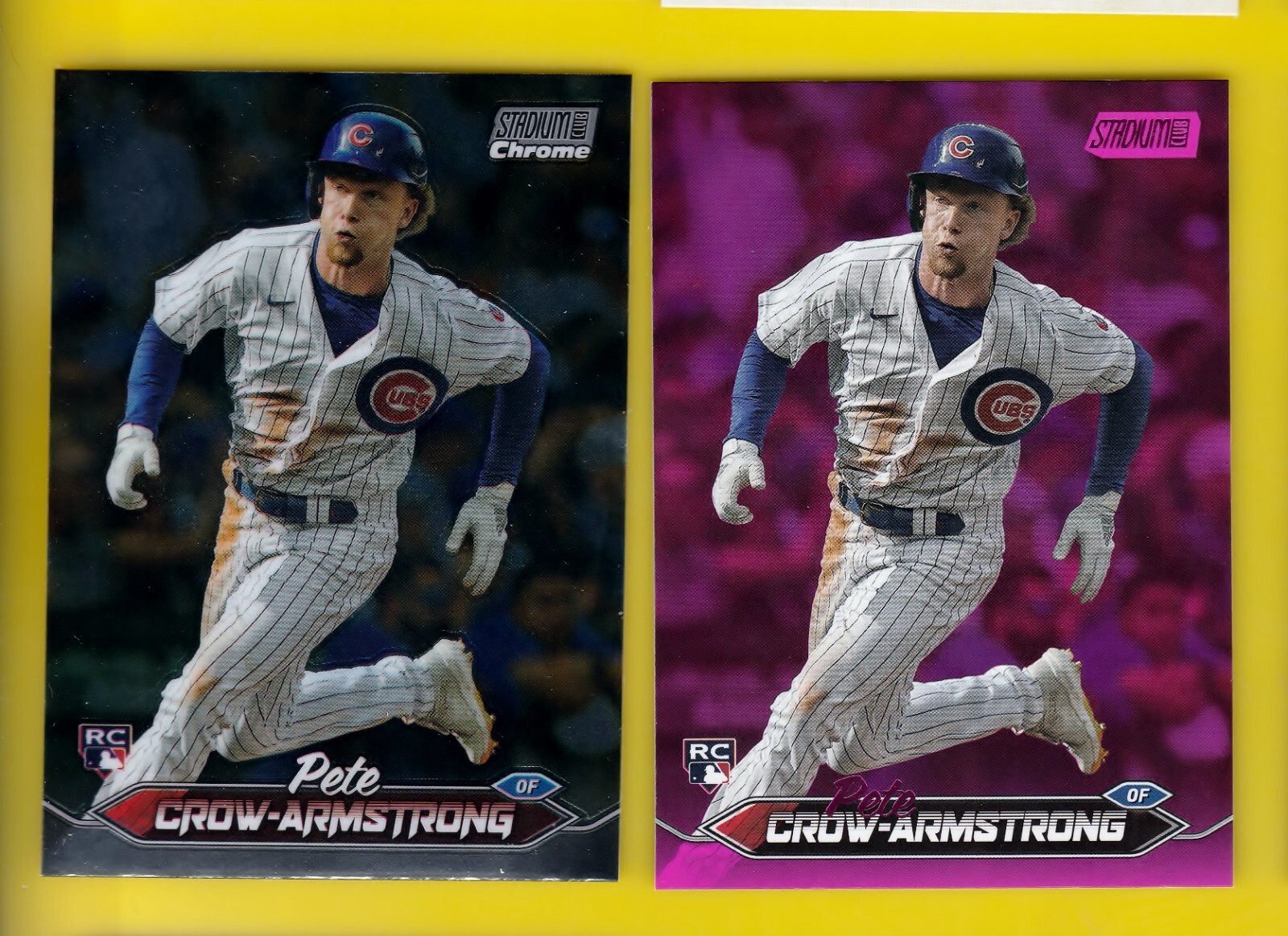 2024 Stadium Club 29 Pete Crow Armstrong RC Pink Foil & Chrome 2 Rookie Cards