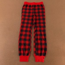 Eddie Bauer Boys Size 8 Red Black Buffalo Plaid Fleece Jogger Pajama Pants New
