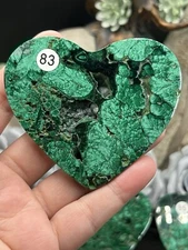 Natural Malachite Carved Heart slabs Awesome Free ship & Gift