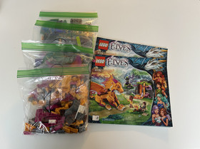 Retired LEGO Elves: Fire Dragon's Lava Cave (41175) - Used without box.