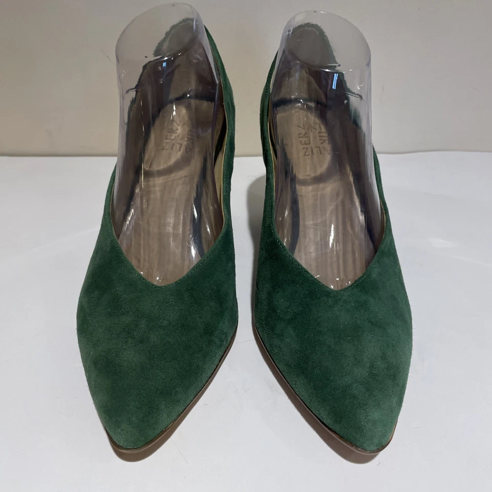 Naturalizer зеленый замшевые туфли-лодочки женщин 9 Вт блок каблуки вкратце носок классический - Изображение 2 из 4