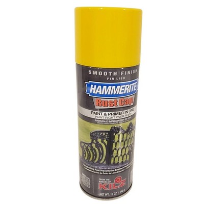 Hammerite Spray Paint Smooth Bright Yellow Finish Rust Cap 42215, 12 oz