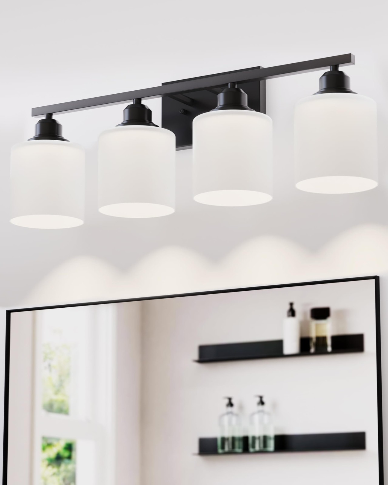 Vanity Light Fixtures, Matte Black, Over Mirror, Modern Bathroom Light, Anti-...