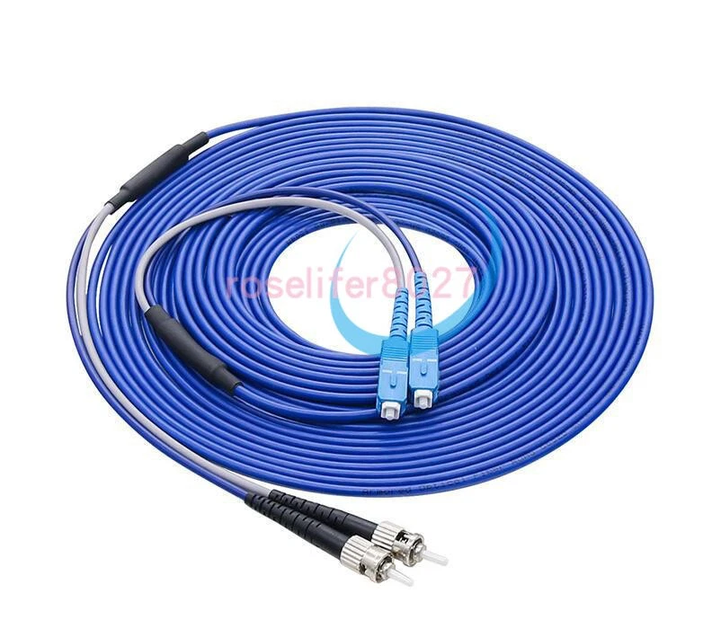 150M Armored Cable SC UPC to ST UPC SM 9/125 Duplex Fiber Optic Patch Cord - Photo 1/1
