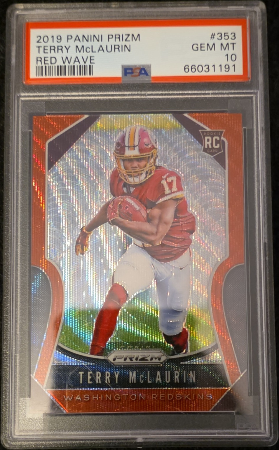 2019 Panini Prizm RC🔥Terry McLaurin 💥Red Wave👀 Rookie/149💎 PSA 10 💎#353