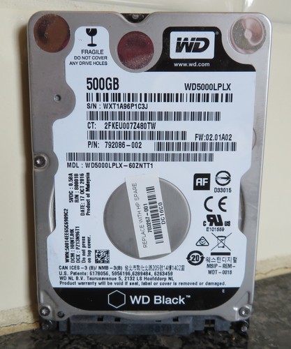 Western Digital Black WD5000LPLX-60ZNTT1 Slim 500GB 2,5 Sata Laptop Festplatte