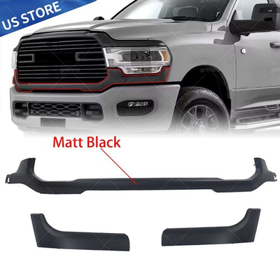 #ad Front Lower Grille Trim Headlight Molding Black For 2019 2024 Ram 2500 3500 4500 $187.00