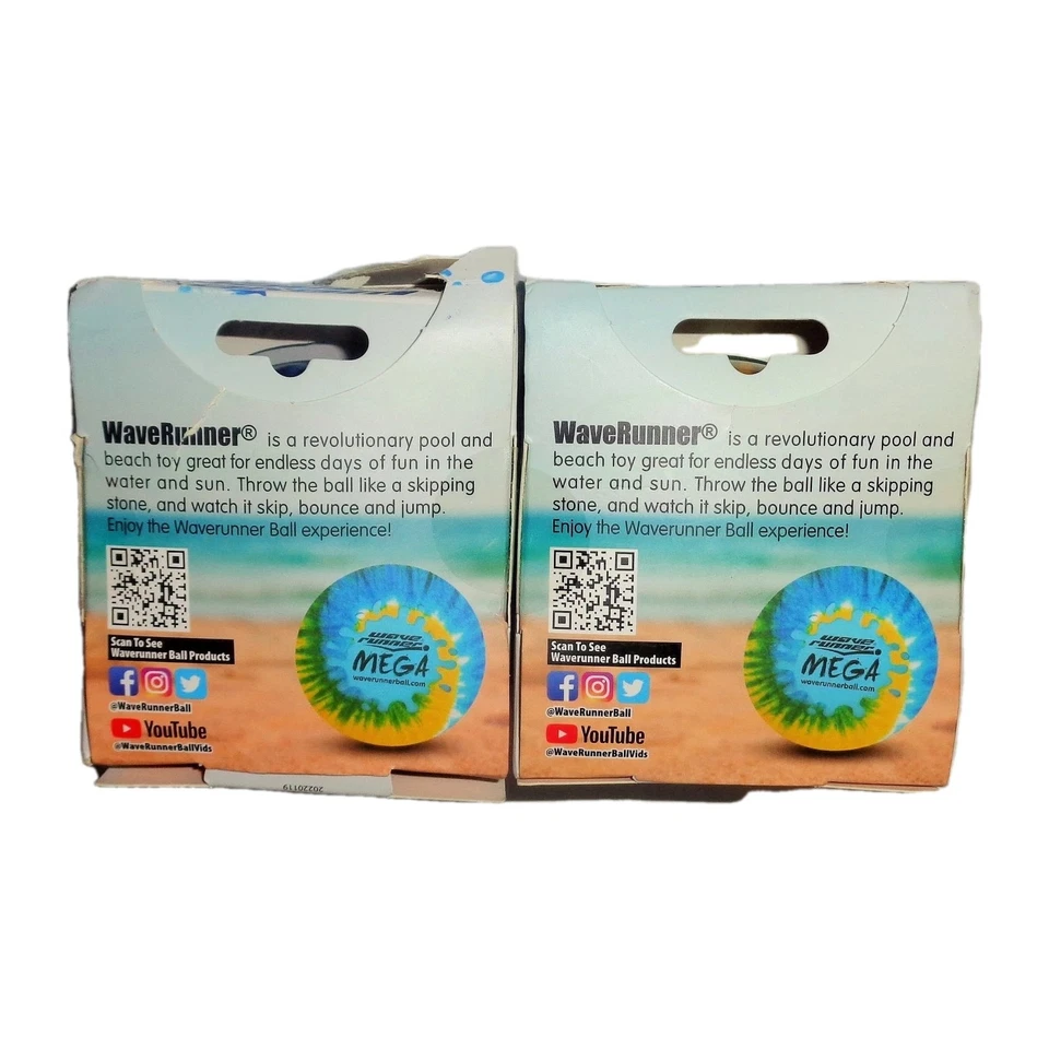 Lote de 4 bolas WaveRunner Mega TYE DYE Series embalaje daños leer Foto 2 de 4
