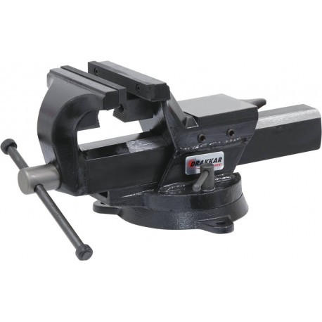 Étau d'établi 150mm en acier avec base pivotante et enclume Drakkar 15996