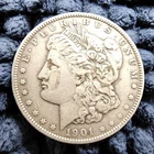 1901 Morgan Silver Dollar $1 - Philadelphia Mint - 90% Silver- F-VF Cond