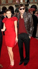 Actors Lake Bell Ashton Kutcher at world premiere of What Happens - Old Photo 2