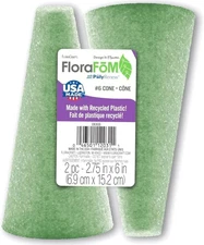 Floracraft Florafōm 2 Piece Cone 2.75 Inch X 6 Inch Green