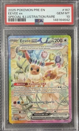Eevee ex #167/131 - 2025 Pokemon Prismatic Evolutions - Gem MINT PSA 10