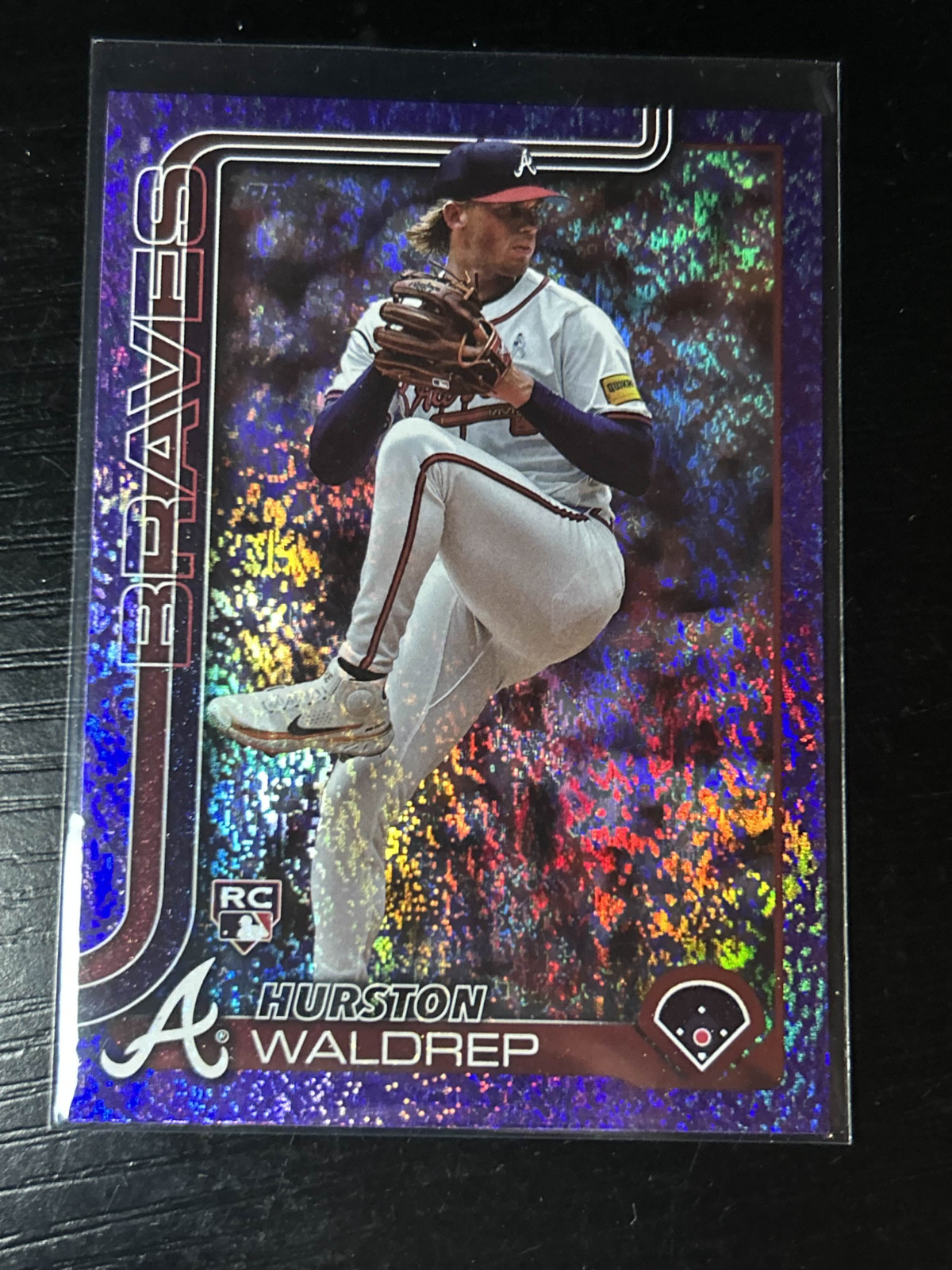 Hurston Waldrep 2025 Topps #253 Purple Foil /250 Rookie RC Braves