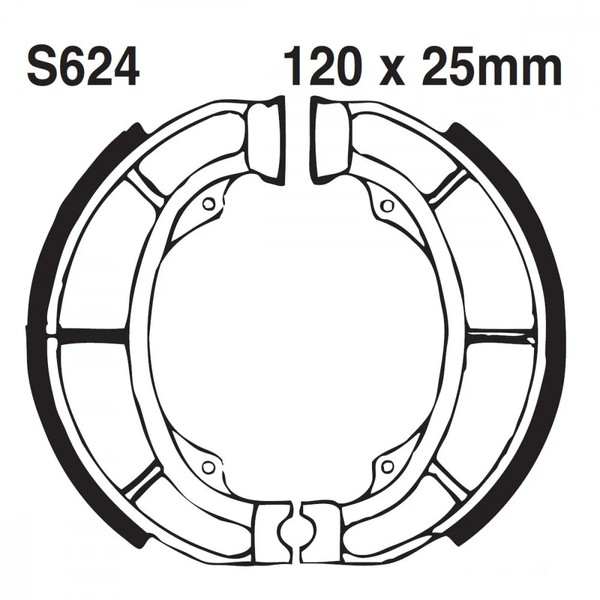 Bremsbacken Hinten EBC S624G FüR Suzuki CP 50 CHF Bj. 1989-1993-image