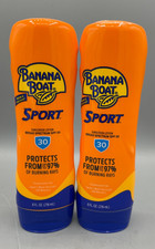 2 Banana Boat Sport Ultra Water Resistant Sunscreen Broad Spectrum 30 Lotion 8oz