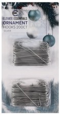Silver Christmas Ornament Hooks - Ornament Hangers - Large 2.5 inch 200ct