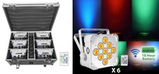 Rockville BEST PACK 60 6 White Battery Wash Lights Wireless DMX Charging Case