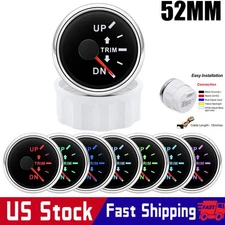 2" 52mm 7 Colors LED Trim Meter Gauge Up-Down 0-190ohms for Marine Boat Yacht US