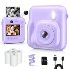 Instant Print, Dual-Lens 48MP Digital for Christmas Birthday Gifts, 1080P Sel...