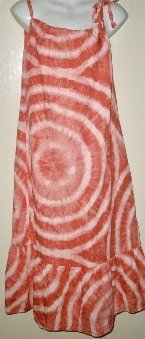 Bellambia 100% Linen Dress Orange Cream Shift Circles Sundress Italy Large New
Opens in a new window